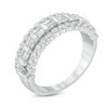 Thumbnail Image 1 of 1.00 CT. T.W. Baguette and Round Diamond Ladder Anniversary Band in 10K White Gold