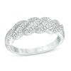 Thumbnail Image 0 of 0.38 CT. T.W. Baguette and Round Diamond Wave Anniversary Band in 10K White Gold