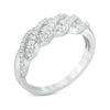 Thumbnail Image 1 of 0.38 CT. T.W. Baguette and Round Diamond Wave Anniversary Band in 10K White Gold