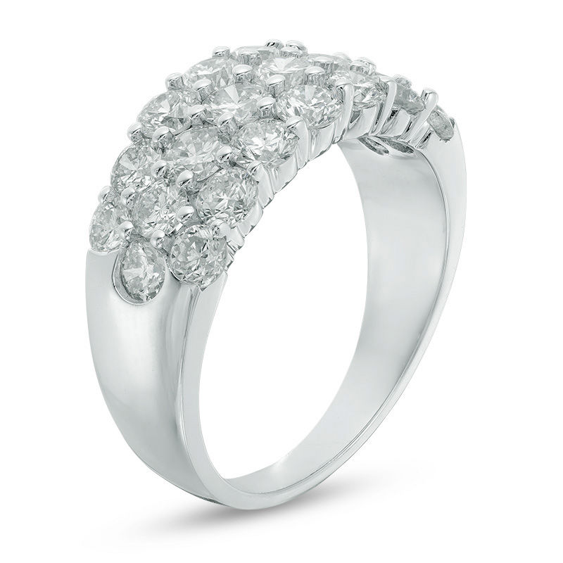 Main Image 2 of 2.39 CT. T.W. Diamond Three Row Anniversary Ring in 14K White Gold
