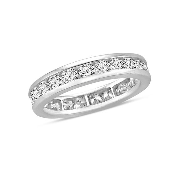 195 CT Tw Diamond Channel Set Eternity Wedding Band in 14K White