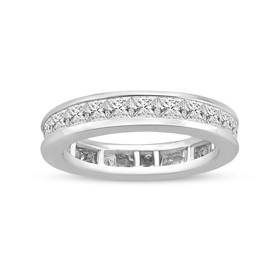 295 CT Tw PrincessCut Diamond Channel Set Eternity Wedding Band
