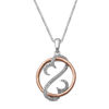 Thumbnail Image 0 of Open Hearts by Jane Seymour™ 0.10 CT. T.W. Diamond Intertwining Circle Pendant in Sterling Silver and 10K Rose Gold