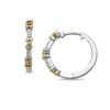 Thumbnail Image 1 of Open Hearts by Jane Seymour™ Diamond Accent Hoop Earrings in Sterling Silver and 10K Gold