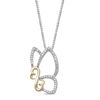 Thumbnail Image 1 of Open Hearts by Jane Seymour™ 0.07 CT. T.W. Diamond Butterfly Pendant in Sterling Silver and 10K Gold