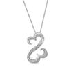 Thumbnail Image 0 of Open Hearts by Jane Seymour™ 0.15 CT. T.W. Diamond Swirl Pendant in Sterling Silver