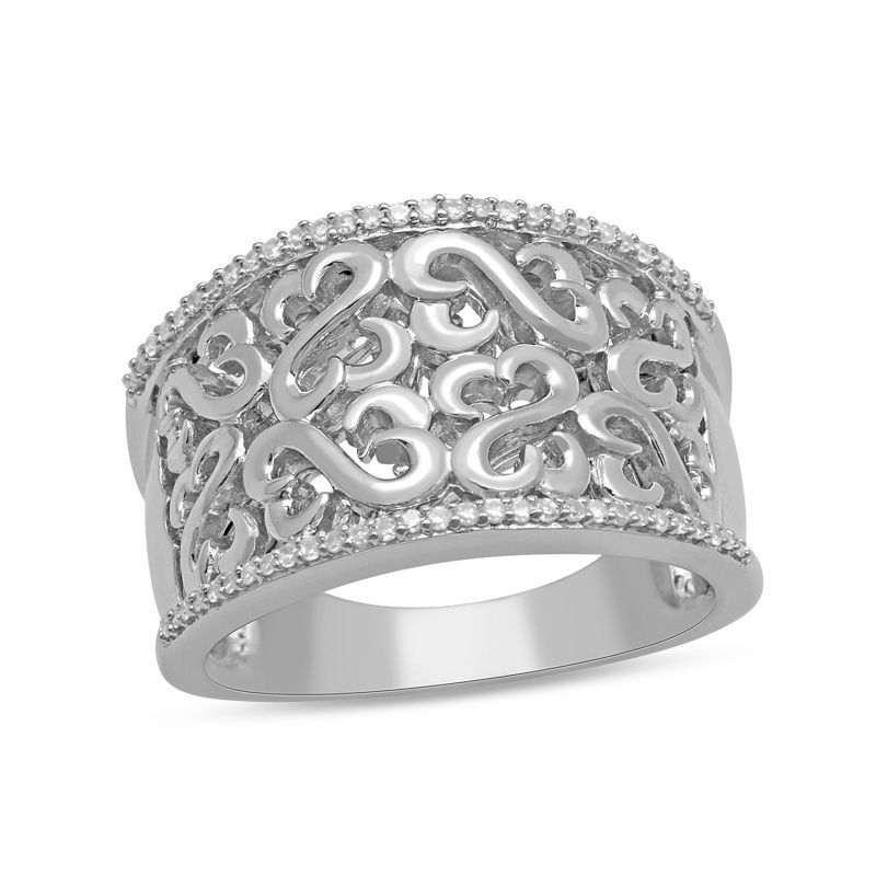 Open Hearts by Jane Seymour™ 0.15 CT. T.W. Diamond Band in Sterling Silver|Peoples Jewellers