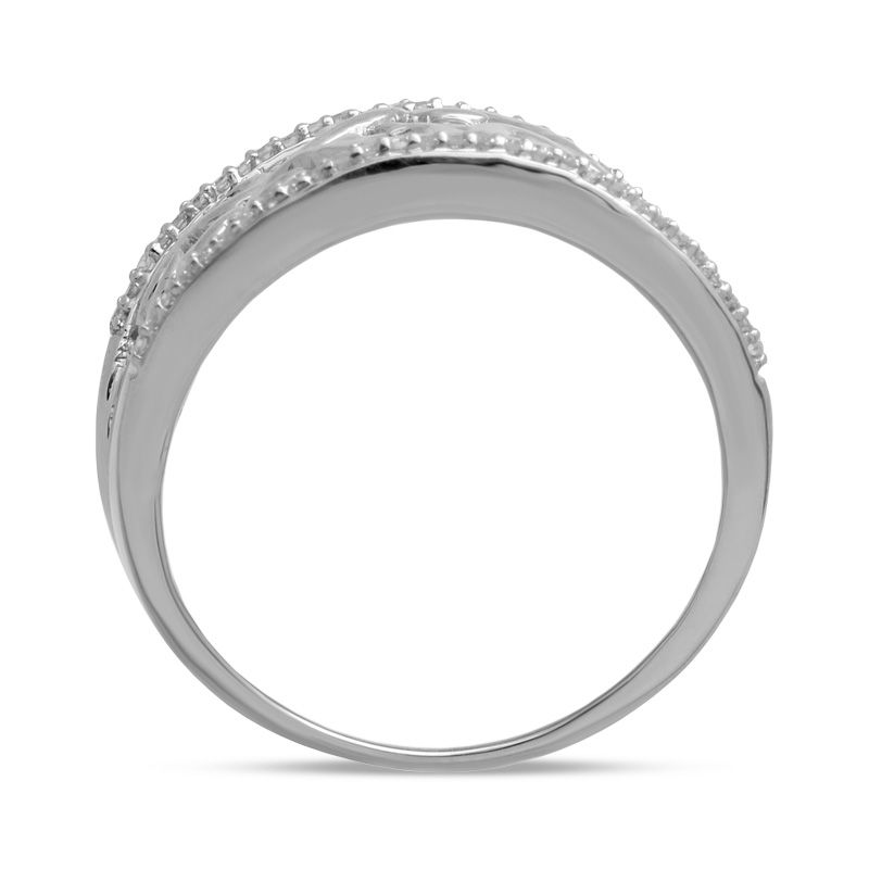 Main Image 3 of Open Hearts by Jane Seymour™ 0.15 CT. T.W. Diamond Band in Sterling Silver