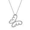 Thumbnail Image 1 of Open Hearts by Jane Seymour™ 0.04 CT. T.W. Diamond Butterfly Pendant in Sterling Silver