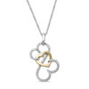 Thumbnail Image 0 of Open Hearts by Jane Seymour™ 0.10 CT. T.W. Diamond Pendant in Sterling Silver and 10K Gold