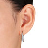 Thumbnail Image 2 of 0.25 CT. T.W. Diamond Inside-Out Hoop Earrings in 10K Rose Gold