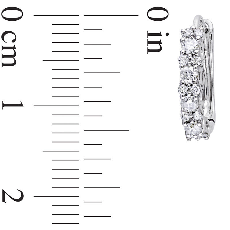 0.48 CT. T.W. Diamond U-Hoop Earrings in 14K White Gold