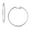 Thumbnail Image 1 of 0.50 CT. T.W. Diamond Hoop Earrings in 10K White Gold