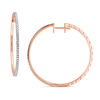 Thumbnail Image 1 of 0.50 CT. T.W. Diamond Hoop Earrings in 10K Rose Gold