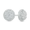Thumbnail Image 1 of 1.00 CT. T.W. Diamond Flower Composite Frame Stud Earrings in 10K White Gold