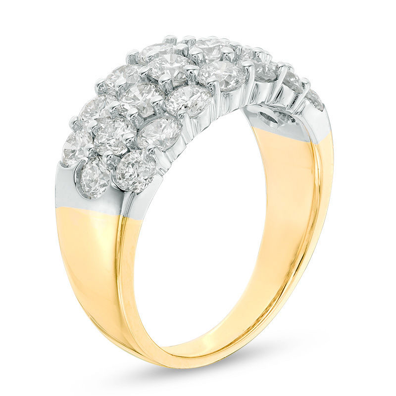 Main Image 2 of 2.39 CT. T.W. Diamond Three Row Anniversary Ring in 14K Gold