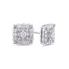 Thumbnail Image 0 of 0.73 CT. T.W. Diamond Square Frame Vintage-Style Stud Earrings in 14K White Gold