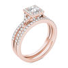 Thumbnail Image 2 of 0.95 CT. T.W. Princess-Cut Diamond Frame Twist Bridal Set in 14K Rose Gold