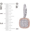 Thumbnail Image 2 of 0.48 CT. T.W. Composite Diamond Cushion Frame Drop Earrings in Two-Tone Sterling Silver