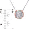 Thumbnail Image 2 of 0.47 CT. T.W. Composite Diamond Cushion Frame Pendant in Two-Tone Sterling Silver