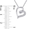 Diamond Accent Tilted Swirl Heart Pendant in 10K Gold