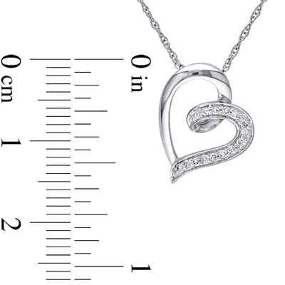 Diamond Accent Tilted Swirl Heart Pendant in 10K Gold