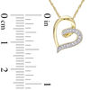 Thumbnail Image 2 of Diamond Accent Tilted Swirl Heart Pendant in 10K Gold - 17"