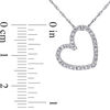 0.09 CT. T.W. Diamond Tilted Heart Pendant in 10K White Gold - 17"