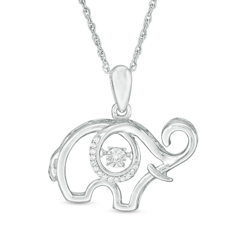 Unstoppable Love™ Diamond Accent Elephant Outline Pendant in Sterling Silver|Peoples Jewellers