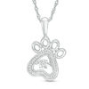 Unstoppable Love™ Diamond Accent Dog Paw Pendant in Sterling Silver