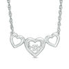 Thumbnail Image 0 of Unstoppable Love™ Diamond Accent Triple Heart Necklace in Sterling Silver