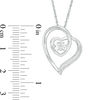 Thumbnail Image 2 of Unstoppable Love™ 0.07 CT. T.W. Diamond Double Tilted Heart Pendant in Sterling Silver