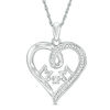 Unstoppable Love™ 0.15 CT. T.W. Diamond "MOM" Looped Heart Pendant in Sterling Silver