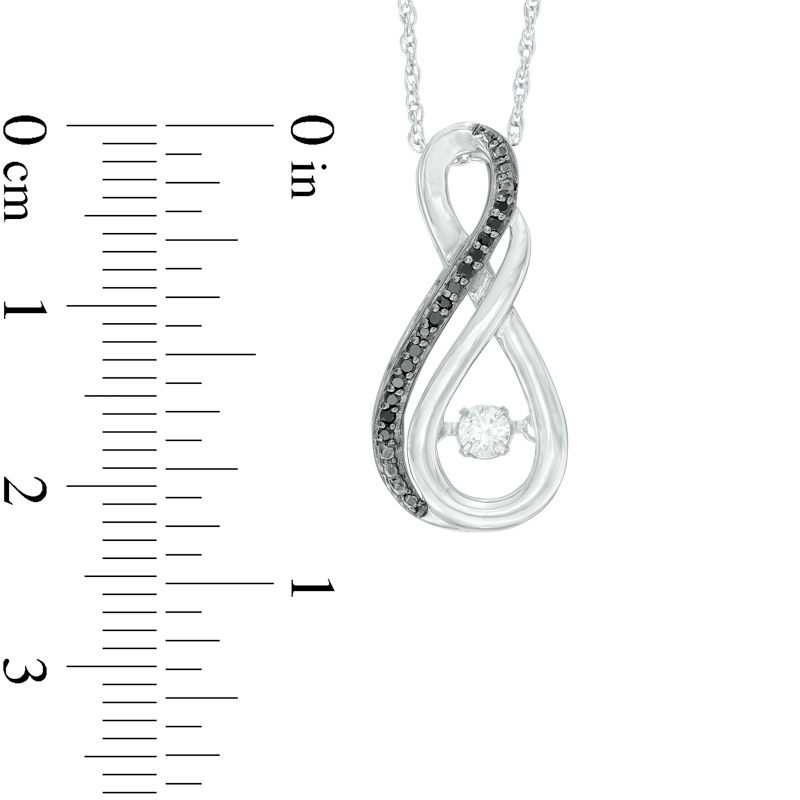Main Image 2 of Unstoppable Love™ 0.15 CT. T.W. Enhanced Black and White Diamond Infinity Pendant in Sterling Silver
