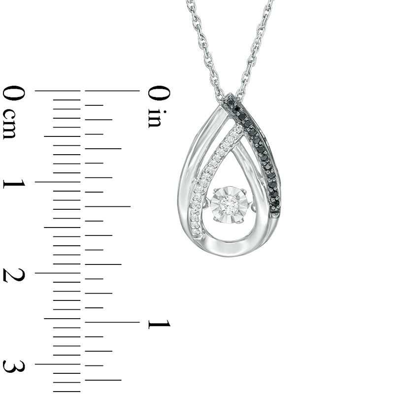 Unstoppable Love™ 0.11 CT. T.W. Enhanced Black and White Diamond Teardrop Pendant in Sterling Silver