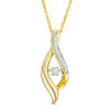 Thumbnail Image 1 of Unstoppable Love™ 0.09 CT. T.W. Diamond Flame Pendant in 10K Gold
