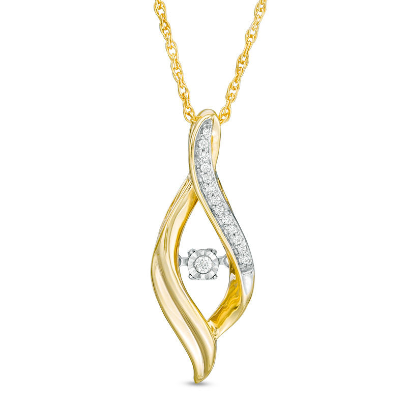 Unstoppable Love™ 0.09 CT. T.W. Diamond Flame Pendant in 10K Gold