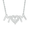 Thumbnail Image 0 of Unstoppable Love™ Diamond Accent "MOM" Heart Necklace in Sterling Silver