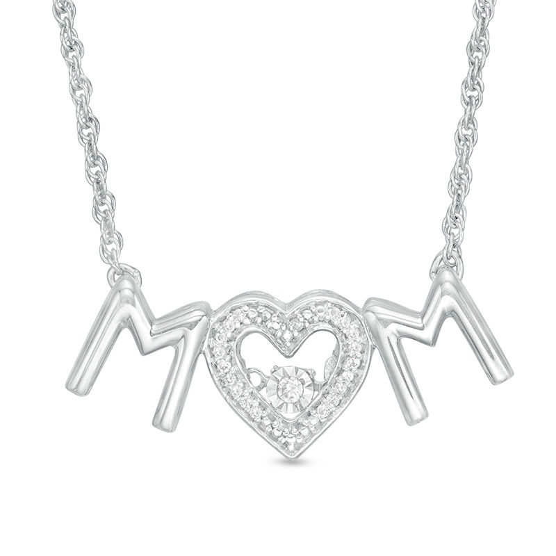 Unstoppable Love™ Diamond Accent "MOM" Heart Necklace in Sterling Silver|Peoples Jewellers