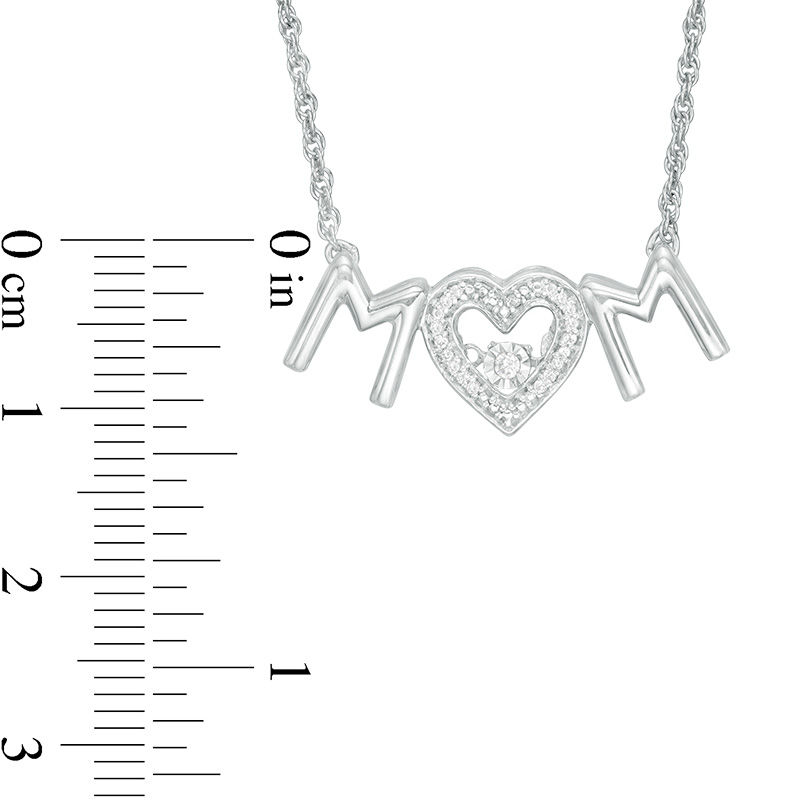 Main Image 2 of Unstoppable Love™ Diamond Accent "MOM" Heart Necklace in Sterling Silver