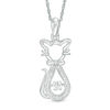 Thumbnail Image 0 of Unstoppable Love™ Diamond Accent Sitting Pretty Cat Pendant in Sterling Silver