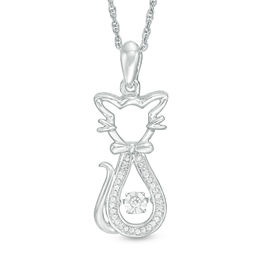 Unstoppable Love™ Diamond Accent Sitting Pretty Cat Pendant in Sterling Silver