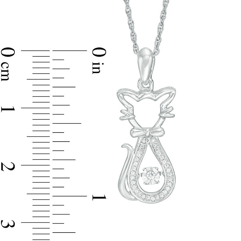 Main Image 2 of Unstoppable Love™ Diamond Accent Sitting Pretty Cat Pendant in Sterling Silver