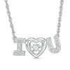 Thumbnail Image 1 of Unstoppable Love™ Diamond Accent "I Heart U" Necklace in Sterling Silver