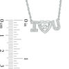 Unstoppable Love™ Diamond Accent "I Heart U" Necklace in Sterling Silver