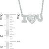 Thumbnail Image 2 of Unstoppable Love™ Diamond Accent "I Heart U" Necklace in Sterling Silver