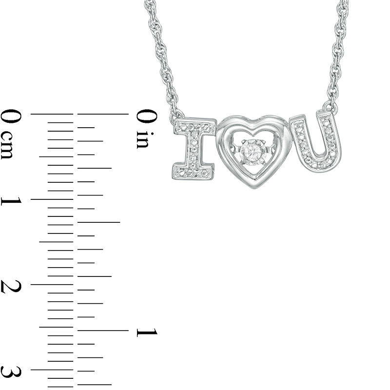 Main Image 2 of Unstoppable Love™ Diamond Accent "I Heart U" Necklace in Sterling Silver