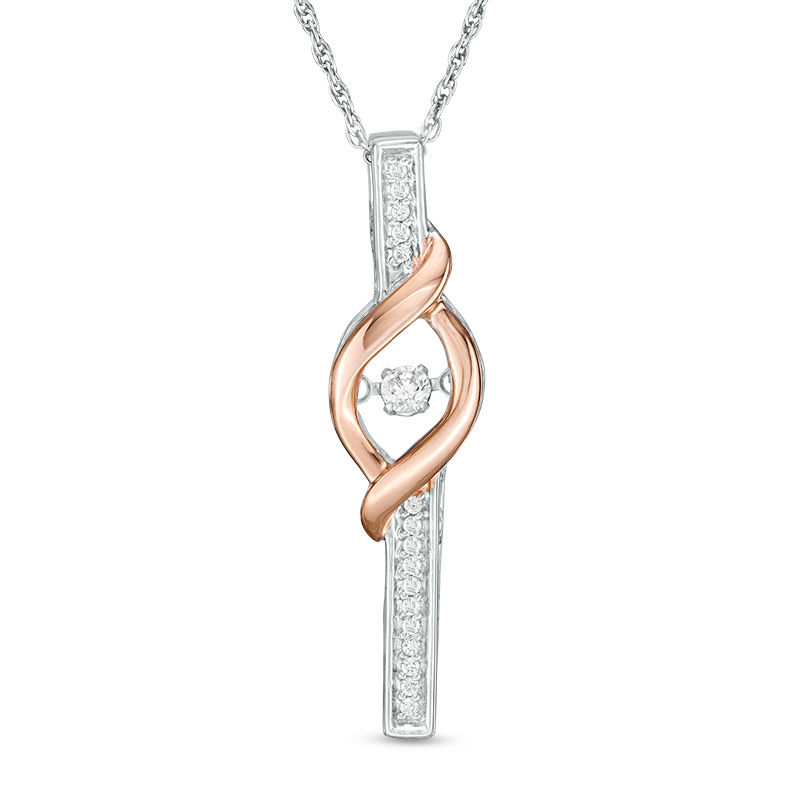 Unstoppable Love™ Diamond Accent Linear Twist Pendant in 10K Two-Tone Gold