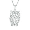 Unstoppable Love™ Diamond Accent Heart Owl Pendant in Sterling Silver