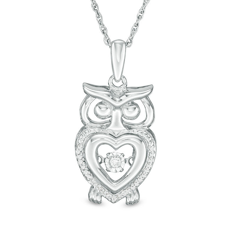 Unstoppable Love™ Diamond Accent Heart Owl Pendant in Sterling Silver|Peoples Jewellers